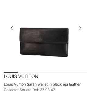 Louis Vuitton Black Epi Leather Sarah Wallet